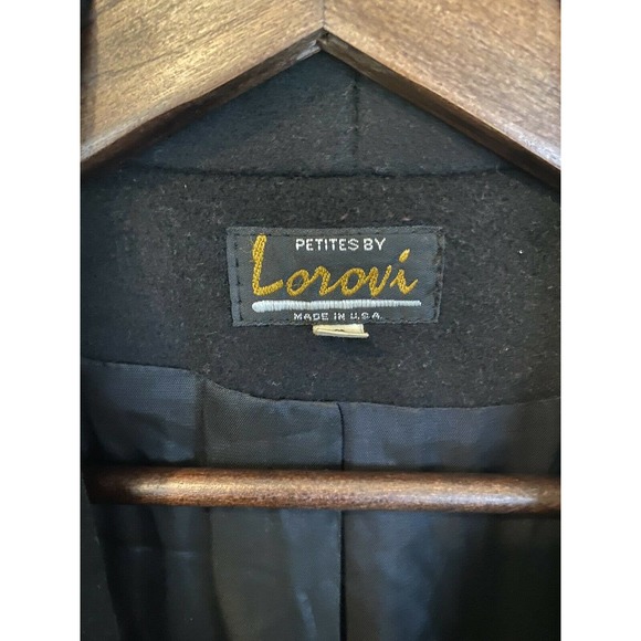 Lorovi Womens Black Full Length 45” Jacket Coat 75% Wool Blend Sz 8 Made in USA - Picture 6 of 6